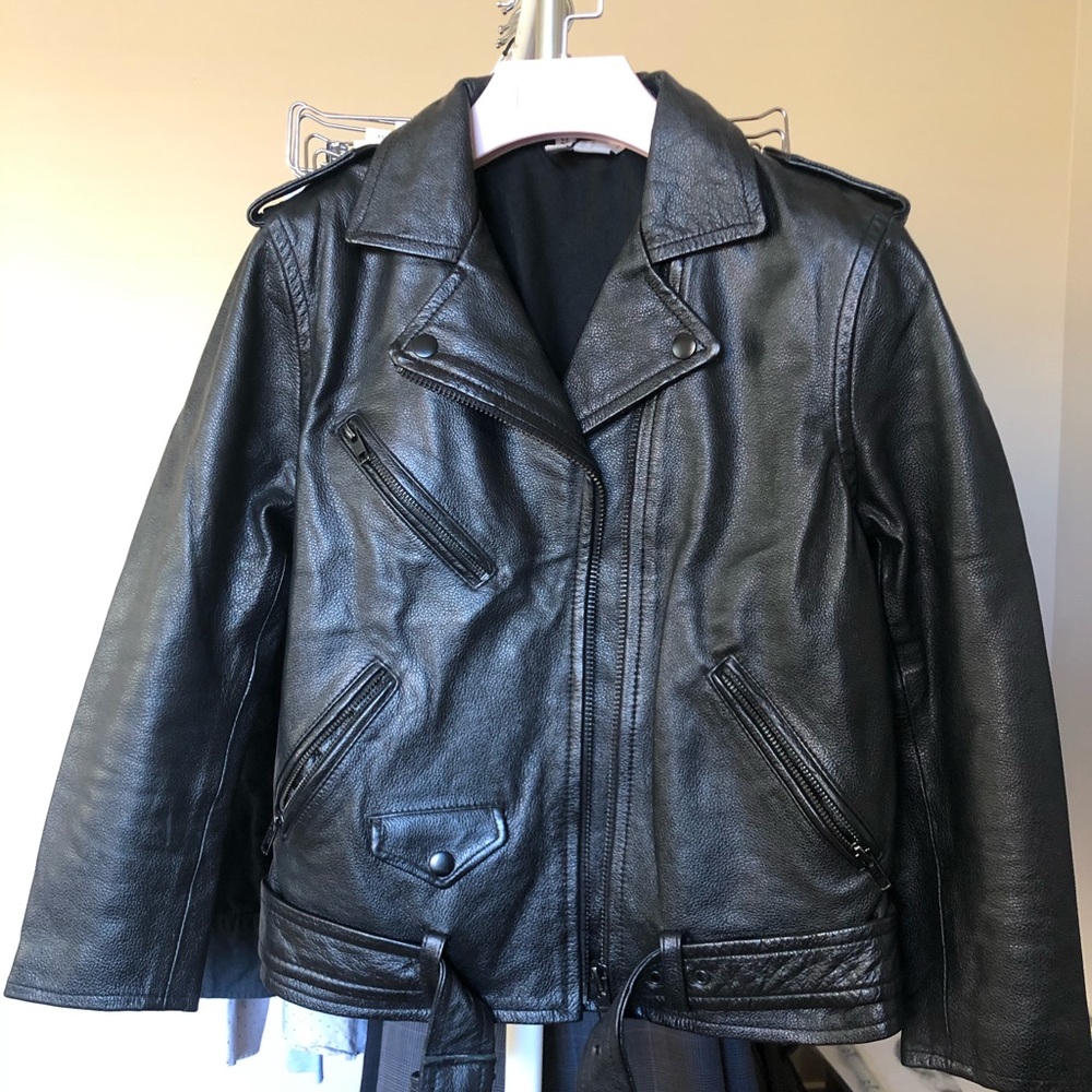 HM 100% leather motorcycle jacket